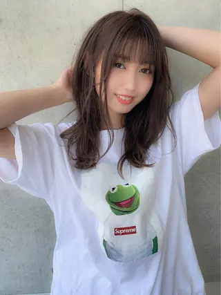 セミロング パーマ ヘアアレンジ 💖艶と似合わせ💖 カラーカット💖のヘアスタイル