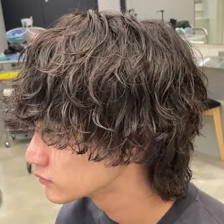 セミロング パーマ ヘアアレンジ メンズ fifth 石川 凪のヘアスタイル
