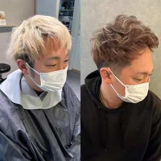 ショート カラー メンズ ハイトーンショート 特化吉田義隆のヘアスタイル