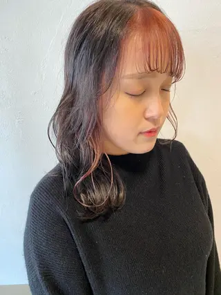 セミロング カラー 坂井田 浩樹のヘアスタイル