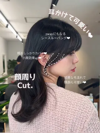 ミディアム 銀座/前髪顔まわり/ 透明感カラー/danのヘアスタイル