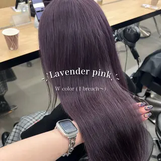 ロング カラー 暗髪🩶ラベンダー/ ブルー/ユウナ🤍のヘアスタイル