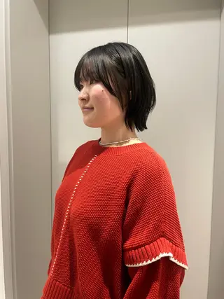ミディアム 抜け感ボブ×パーマ |kazaneのヘアスタイル