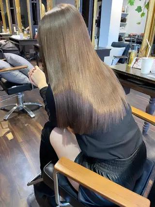 セミロング カラー ヘアアレンジ 髪質改善/レイヤー 縮毛矯正/ケラチン耀のヘアスタイル