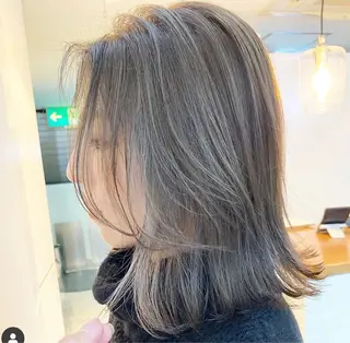 ミディアム カラー ヘアアレンジ 韓国風×透明感カラー 髪質改善オタベシンヤのヘアスタイル