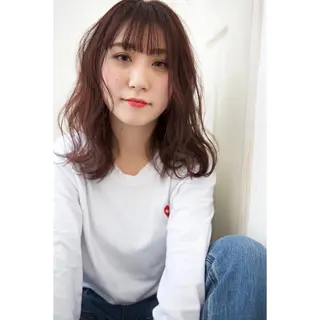 セミロング カラー fio マナミのヘアスタイル