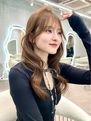 セミロング カラー 縮毛矯正ブリーチなし 🍒❤ゆうきのヘアスタイル