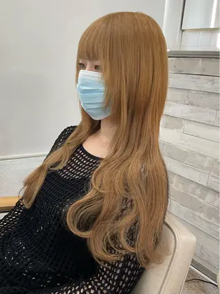 ロング カラー エクステ ハイトーン 💭黒崎ハルカのヘアスタイル