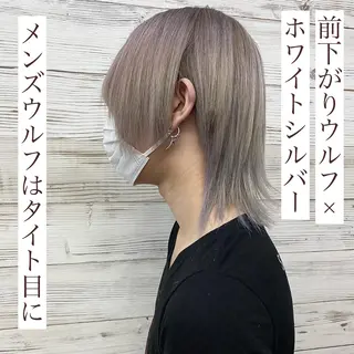 ショート カラー パーマ メンズ アイブロウ LAVENDIA 初音のヘアスタイル