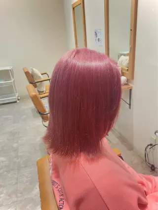 ミディアム 酸性ストレート/ブリ ーチなしWカラー河本のヘアスタイル