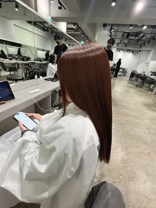 セミロング パーマ 縮毛矯正 特化生田のヘアスタイル