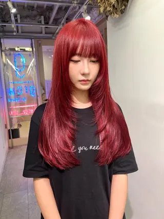 ロング カラー 渋谷🎨ブリーチ特化 ×エクステ🎨レンのヘアスタイル