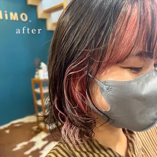 ショート カラー 透明感/縮毛/ボブ CHIHIROのヘアスタイル
