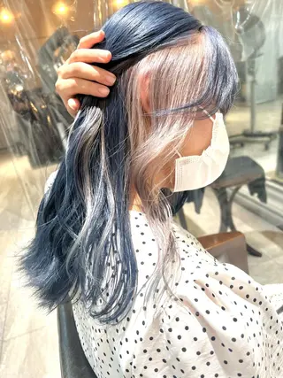セミロング カラー ヘアアレンジ 🌈インナーカラー ‘ショウマ’🌈のヘアスタイル
