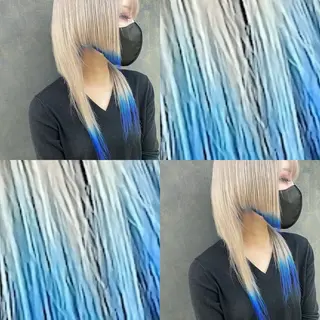 セミロング カラー 問屋町のブリーチデザ イン屋さん🌈ゆうまのヘアスタイル