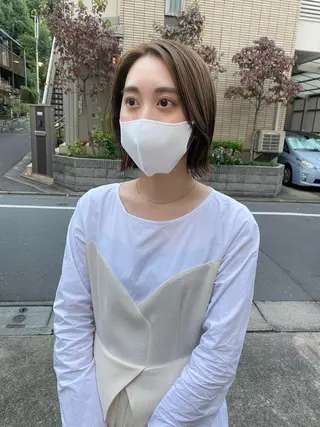 ショート カラー ボブ/ミニボブ 透明感カラーkadoのヘアスタイル
