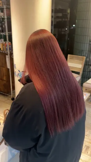 ロング カラー 艶カラー/縮毛矯正 まなとのヘアスタイル