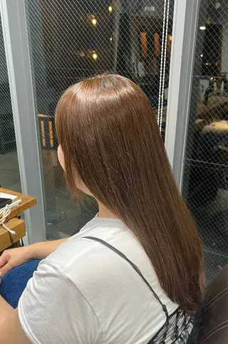 セミロング カラー 暖色  艶カラー/ 蒔田 爽真のヘアスタイル