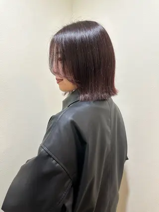 ショート カラー 縮毛矯正×ボブ職人 【圧倒的朝楽ボブ】のヘアスタイル