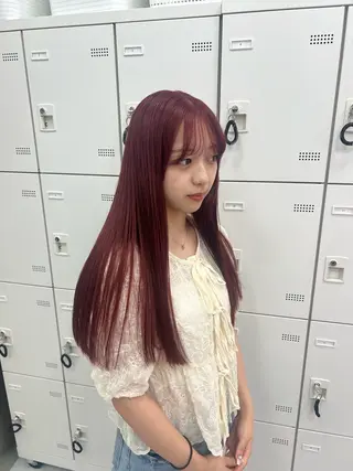 ロング カラー 💖似合わせカラー レイヤー💖縮毛矯正のヘアスタイル