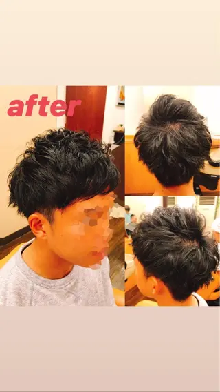 ショート パーマ メンズ 野川 純麗のヘアスタイル