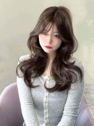ロング カラー レイヤー/髪質改善 縮毛/ハッシュカットのヘアスタイル