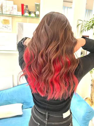 ロング カラー ヘアアレンジ 🌈インナーカラー ‘ショウマ’🌈のヘアスタイル
