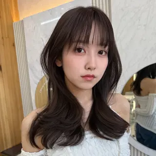 セミロング カラー 似合わせレイヤー/ 透明感カラーのヘアスタイル
