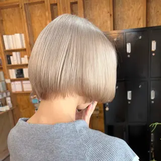 カラー まろみ暖色×ボブ ×chia🕯のヘアスタイル