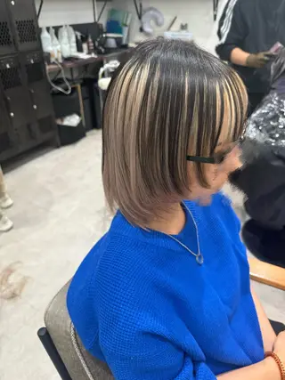 ショート ルナ🫐縮毛矯正 🫐髪質改善のヘアスタイル