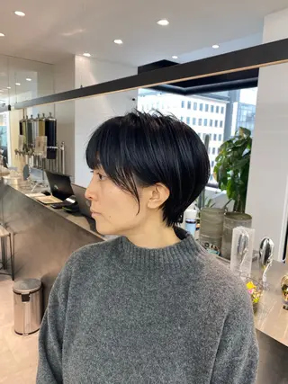 ショート パーマ レイヤーボブ縮毛矯正 韓国RINAのヘアスタイル