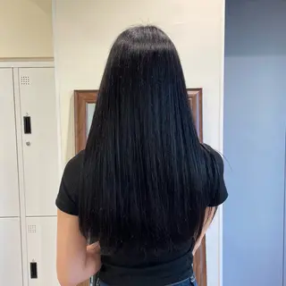 ロング カラー 垢抜け小顔レイヤー オリーブ/スミレのヘアスタイル