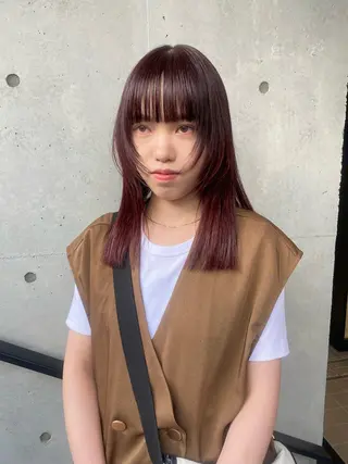セミロング カラー ボブ/ミニボブ 透明感カラーkadoのヘアスタイル