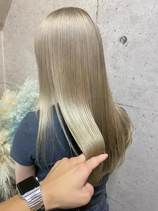 ロング カラー ⭕️ダメージレス特化 髪質改善🥇丸山憲人のヘアスタイル