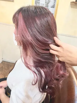 ロング カラー 岩谷/ブリーチ 🪽透明感カラーのヘアスタイル