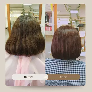 ミディアム あや🍀
大人艶カラ ー・縮毛矯正のヘアスタイル