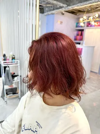ミディアム カラー メンズ RIKI/センター パート/メンズパーマのヘアスタイル