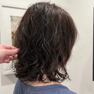 ミディアム パーマ オリーブカラー/みづ き/ボブパーマ🤍のヘアスタイル