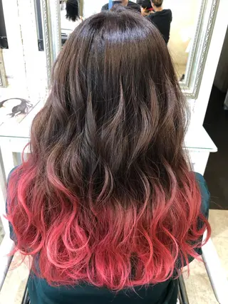 セミロング カラー 海外レイヤー/ 梅田美容室のヘアスタイル