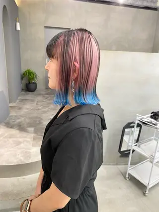 ミディアム カラー 前橋 姫奈のヘアスタイル