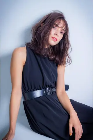 セミロング カラー パーマ リルウヘアー 天王寺のヘアスタイル