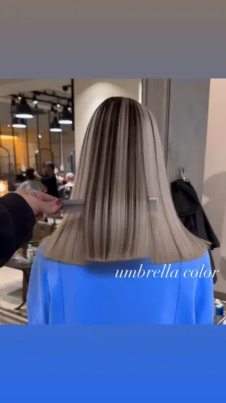 セミロング カラー 💜ハイトーン💛 マジカルかいちゃんのヘアスタイル