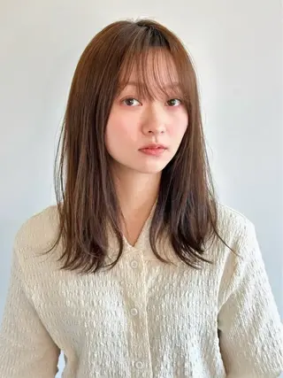 ミディアム カラー パーマ kazuki【顔周り ×レイヤーカット】のヘアスタイル