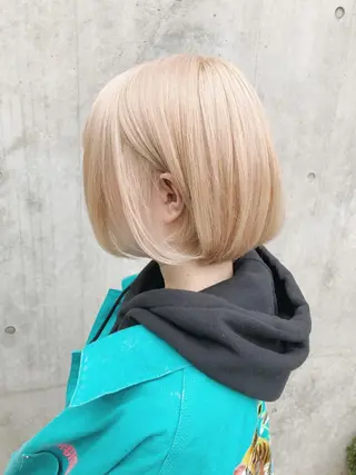 ショート カラー ヘアアレンジ メンズ キッズ 💟Chloe原宿店 🩶ハイトーンのヘアスタイル