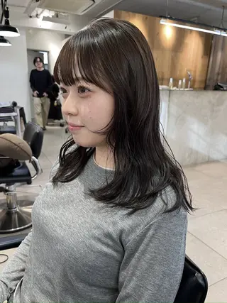 ミディアム カラー 赤み消しカラー/ ナチュラル/トモキのヘアスタイル