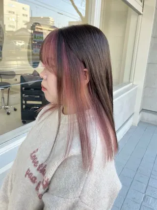 ミディアム カラー 長山 茉白のヘアスタイル