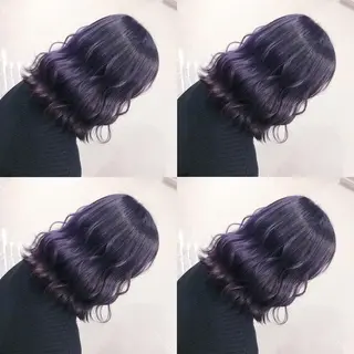 ミディアム カラー ヘアアレンジ TAKUMAブリーチ /切りっぱなし🪽のヘアスタイル