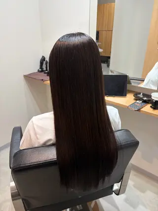 ロング omaフクダ 縮毛矯正/艶髪カラーのヘアスタイル