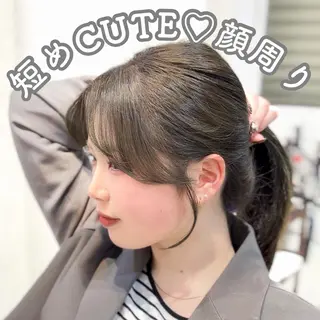 セミロング カラー パーマ suzuka/透明感 /顔周り/美髪矯正のヘアスタイル