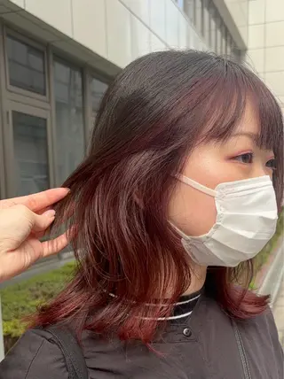 ミディアム カラー 【梅田】ハッシュ /デザインカラーのヘアスタイル